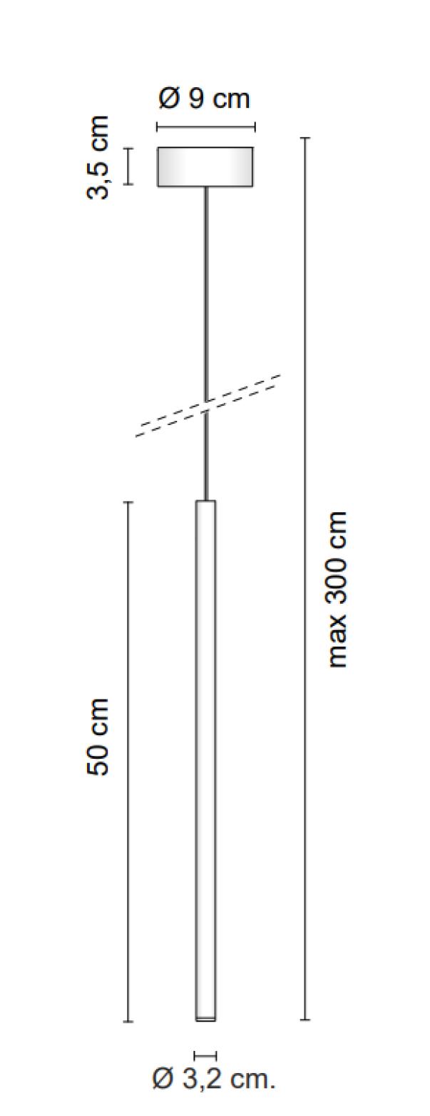 Sospensione led Egoluce Stick 6.1W 3000K dorato satinato - 1586.25/WW/ST 03