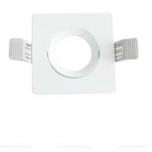 Klak supporto faretto da incasso quadrato per soffitto colore bianco opaco kls-bi