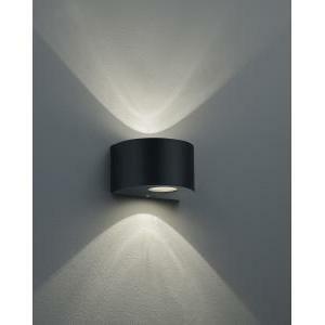 Rosario applique led da esterno mezza luna nera con diffusori intercambiabili l.15cm r28232632