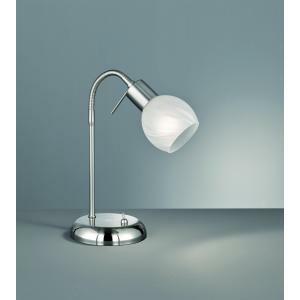 Antibes lampada da studio metallo acciaio satinato con diffusore flessibile vetro alabrastro h. 40cm r50171007