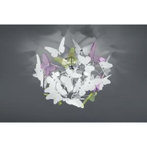 Butterfly plafoniera cromata con farfalle incluso kit colorato e bianco d. 45cm r60213017