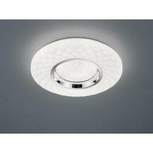 Magnolia plafoniera led cromo ed effetto cristallo con telecomando con funzioni di variazione luce calda e fredda, regolazione intensita' di luce e luce notturna d. 40cm r62720101