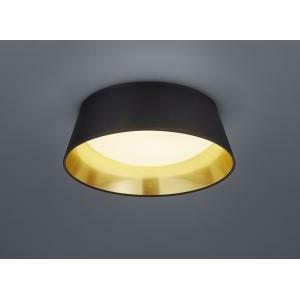 Ponts plafoniera led diffusore metacrilato bianco con paralume nero interno oro d.34cm r62871279