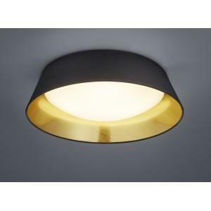 Ponts plafoniera led diffusore metacrilato bianco con paralume nero interno oro d.45cm r62871879