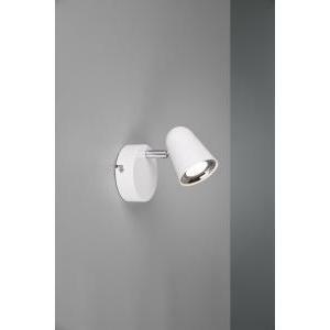 Toulouse spot singolo led bianco satinato con bordo cromato h. 15cm r82121131