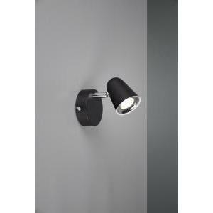 Toulouse spot singolo led nero satinato con bordo cromato h. 15cm r82121132