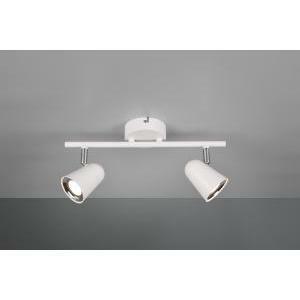 Toulouse barra 2 spots led bianco satinato con bordo cromato l. 34cm r82122131