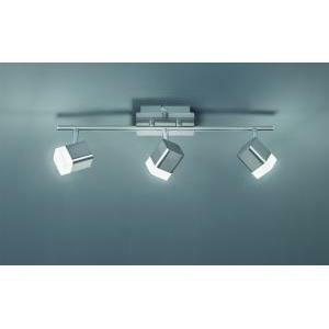 Roubaix barra 3 spots led quadrati metallo acciaio satinato l.48cm r82153107