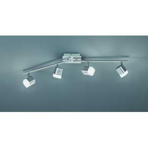 Roubaix barra 4 spots led quadrati metallo acciaio satinato l.80cm r82154107