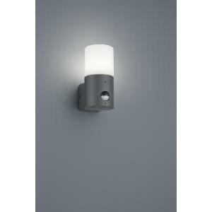 Hoosic applique led cilindro antracite e diffusore bianco con sensore di movimento h.17 cm 222260142