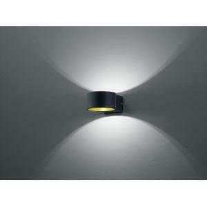 Lacapo applique led nera interno oro d. 10 p. 15 led osram 223410132