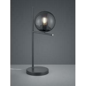 Pure lampada da tavolo metallo colore antracite con sfera fume' h. 52cm 502000142