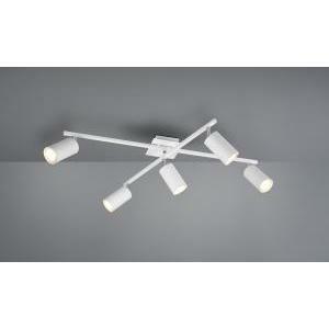 Marley plafoniera 2 barre orientabili 5 spots cilindro metallo bianco l. 77,5cm 612400501