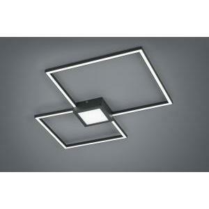 Hydra plafoniera led metallo antracite doppio quadrato+luce centrale dimmerabile con interr. l. 65x65cm 676210342