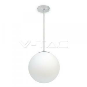 Lampada da sospensione attacco grande e27 in vetro/metallo colore cromo con cavo da 1 metro vt-7251 3839