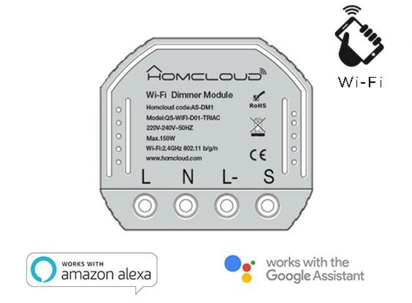 homcloud elettroservice modulo dimmer intelligente wi-fi luci da incasso  as-dm1 - foto 1