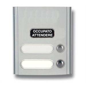 Placca 2 pulsanti con segnalazione attendere occupato colore grigio luce rp02