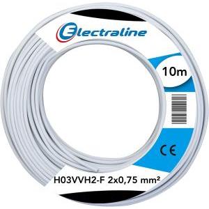 Cavo  h03vvh2-f 2x0,75 colore bianco - 10901