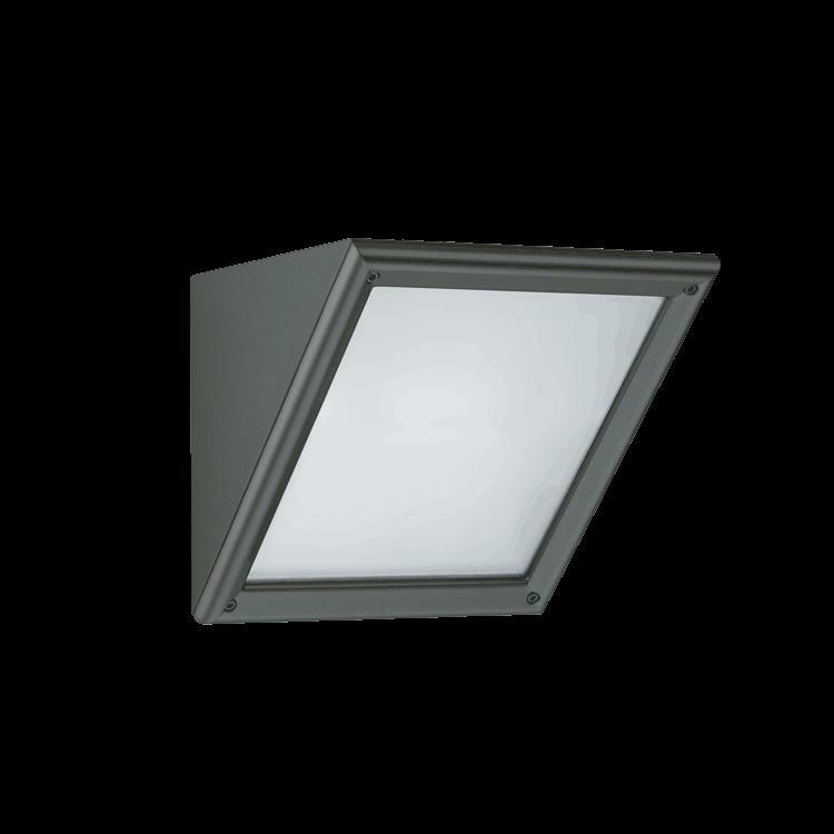 goccia illuminazione goccia illuminazione triangolo fresnel in policarbonato con vetro opale e27 grafite 75w 4170gr - foto 1