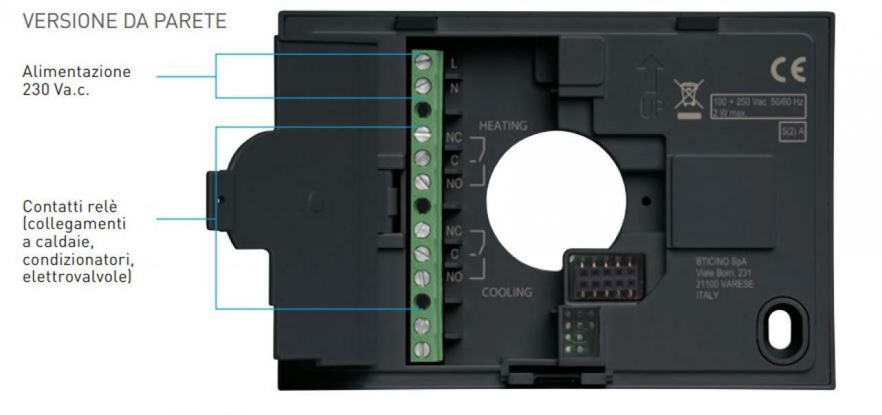 bticino bticno termostato connesso da parete smarther 2 bianco xw8002w - foto 2