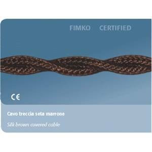 Cavo treccia seta colore marrone sezione 3x2,5 10312