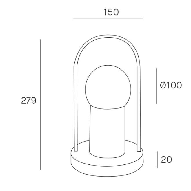 Lampada da tavolo led Nobile Lucy ricaricabile 1W 2700K -  EC004/2K 03