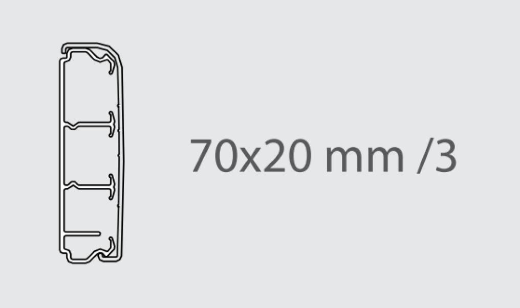 Terminale destro canale battiscopa ARNOCANALI 70x20 mm /3 alluminio - SFE70R.AL 02