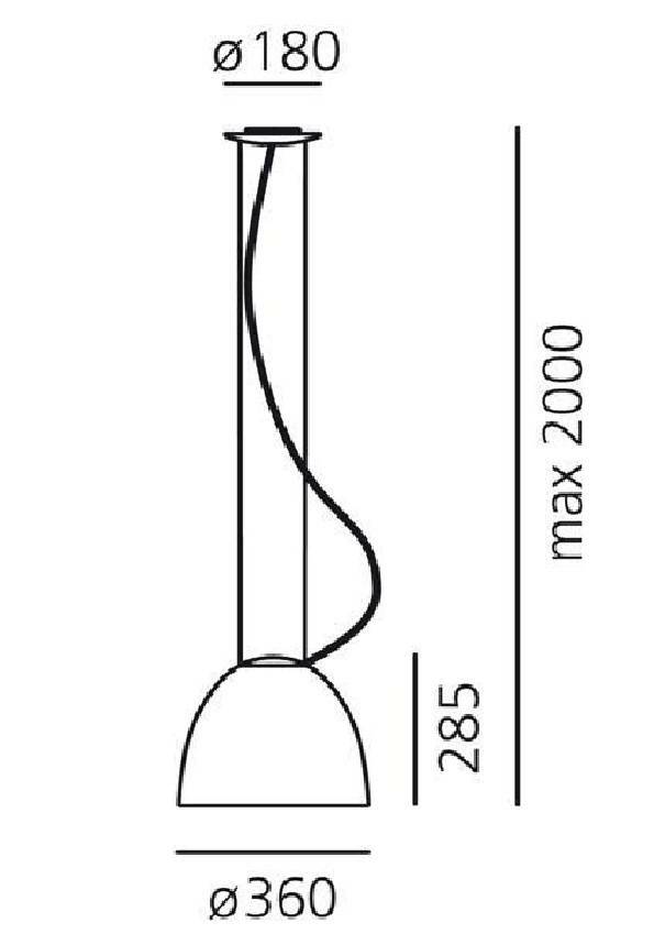 artemide artemide sospensione mini nur alogena colore grigio antracite a244000 - foto 2