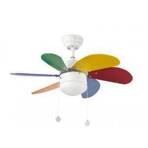 Palao ventilatore multicolore da soffitto 6 pale  33179