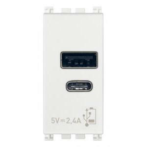 Arkè presa usb a+c 5v 2,4a 1 modulo colore bianco 19292.ac.b