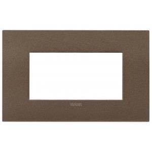 Placca  arké modello fit 4 moduli - in metallo colore bronzo matt 19954.24