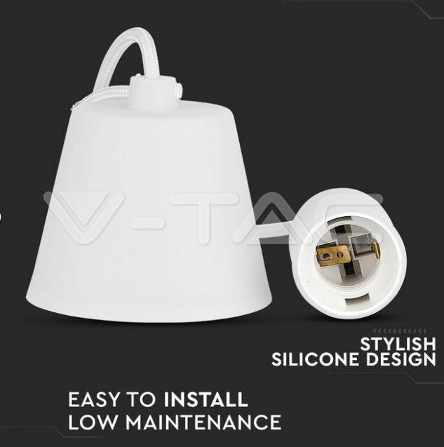 Lampadario in silicone V-tac con portalampada E27 bianco VT-7228 - 3477 05