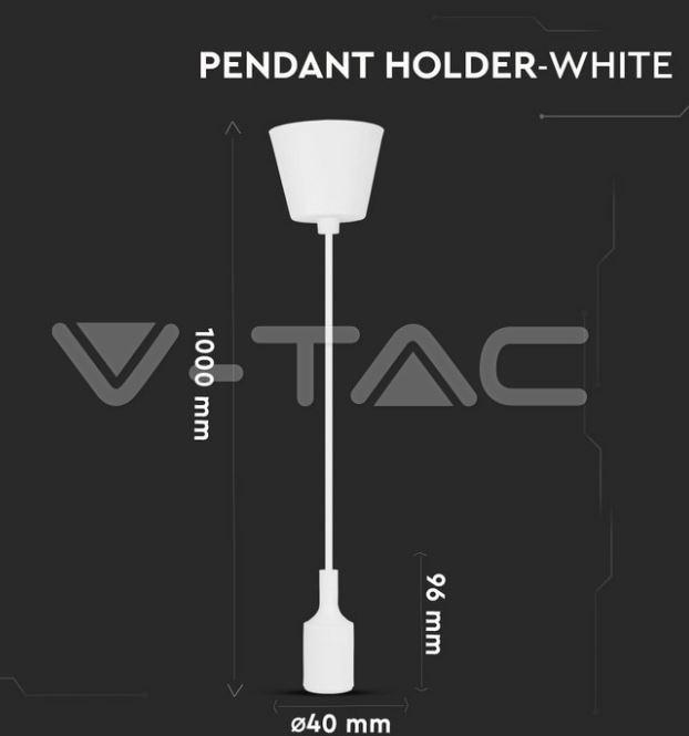 Lampadario in silicone V-tac con portalampada E27 bianco VT-7228 - 3477 06