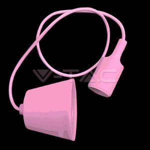 Sospensione in silicone colore rosa attacco e27 60w  3479