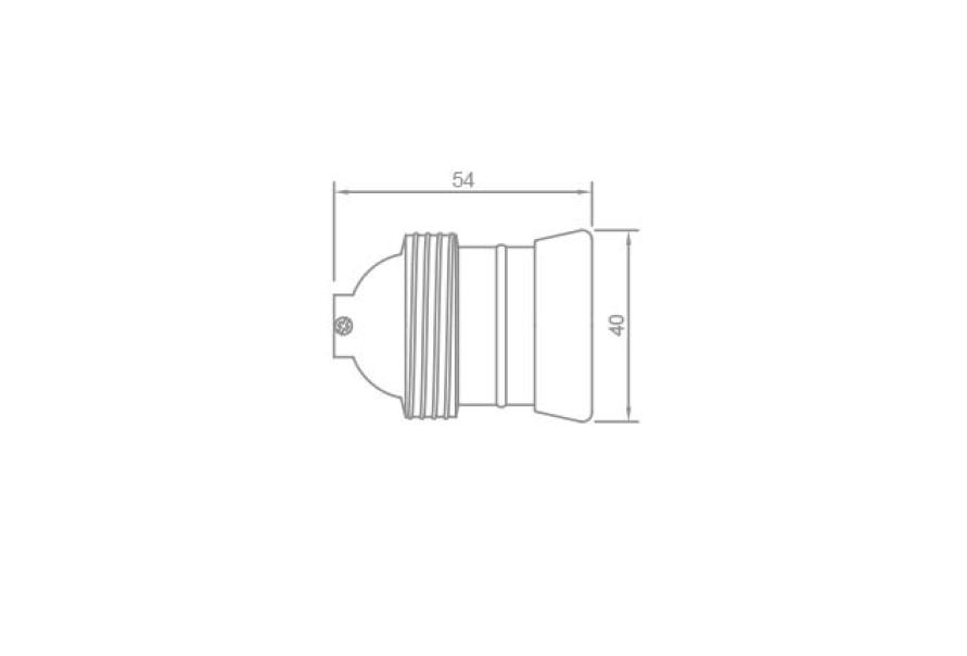 Portalampada con ghiera FAI attacco E27 54x40 mm - 1035 02