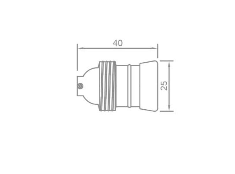 Portalampada con ghiera FAI attacco E14 40x25 mm - 1036 02