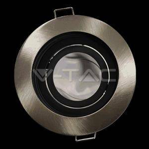 Faretto da incasso tondo attacco gu10 colore nickel satinato vt-781 3596