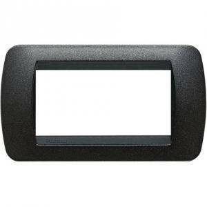 Livinglight placca 4 moduli nero grafite cornice nera l4804gfn