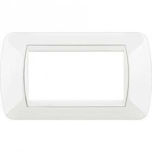 Livinglight placca 4 posti colore bianco cornice bianca l4804bi