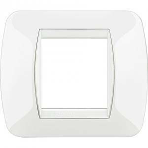 Livinglight placca 2 moduli colore bianco cornice bianca l4802bi