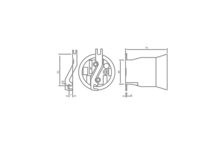 Portalampada in porcellana FAI attacco E40 52x78 mm - 0135/R 02