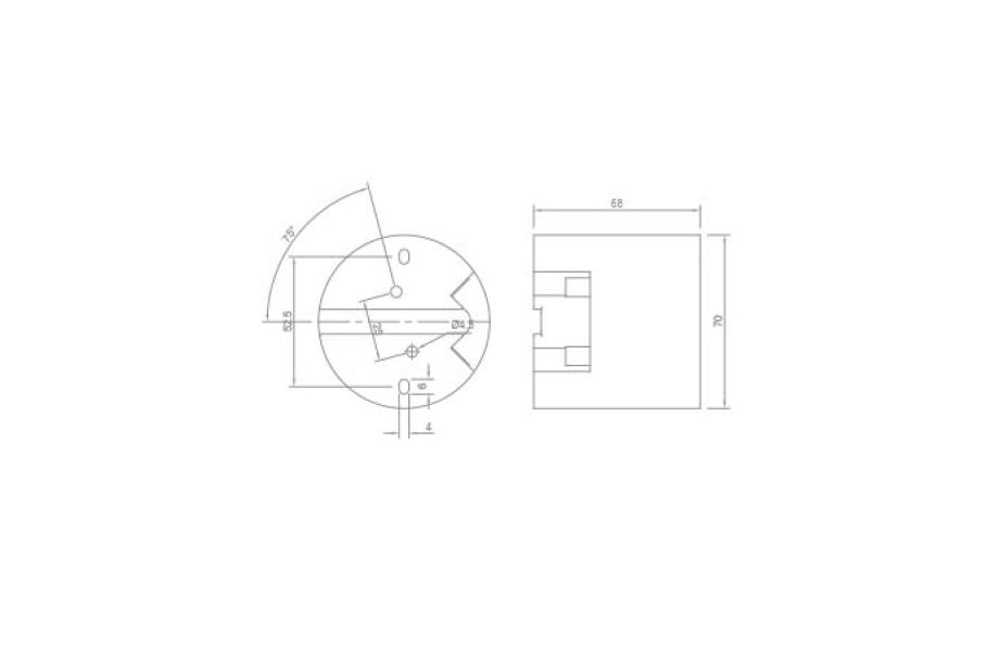 Portalampada in porcellana FAI attacco E40 68x70 mm - 0135 02