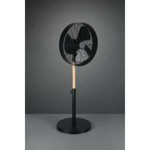 Viking ventilatore da terra nero e legno con interruttore 3 velocita' oscillante  e regolabile in altezza h. 120cm d. 45cm r034-32