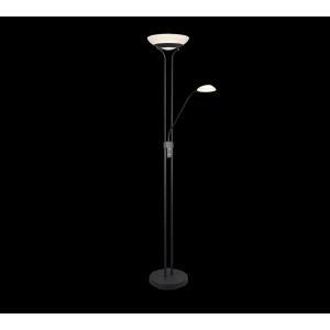 Orson piantana nera opaca led con lampada da lettura con funzione dimmer ed accensioni separate h. 180cm r40073532