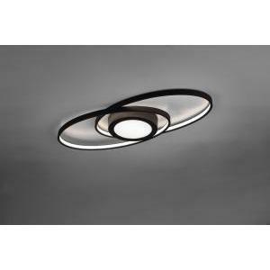 Galaxy plafoniera led doppia ellisse antracite con luce centrale e regolazione intensita' con interruttore l.57cm r62991142