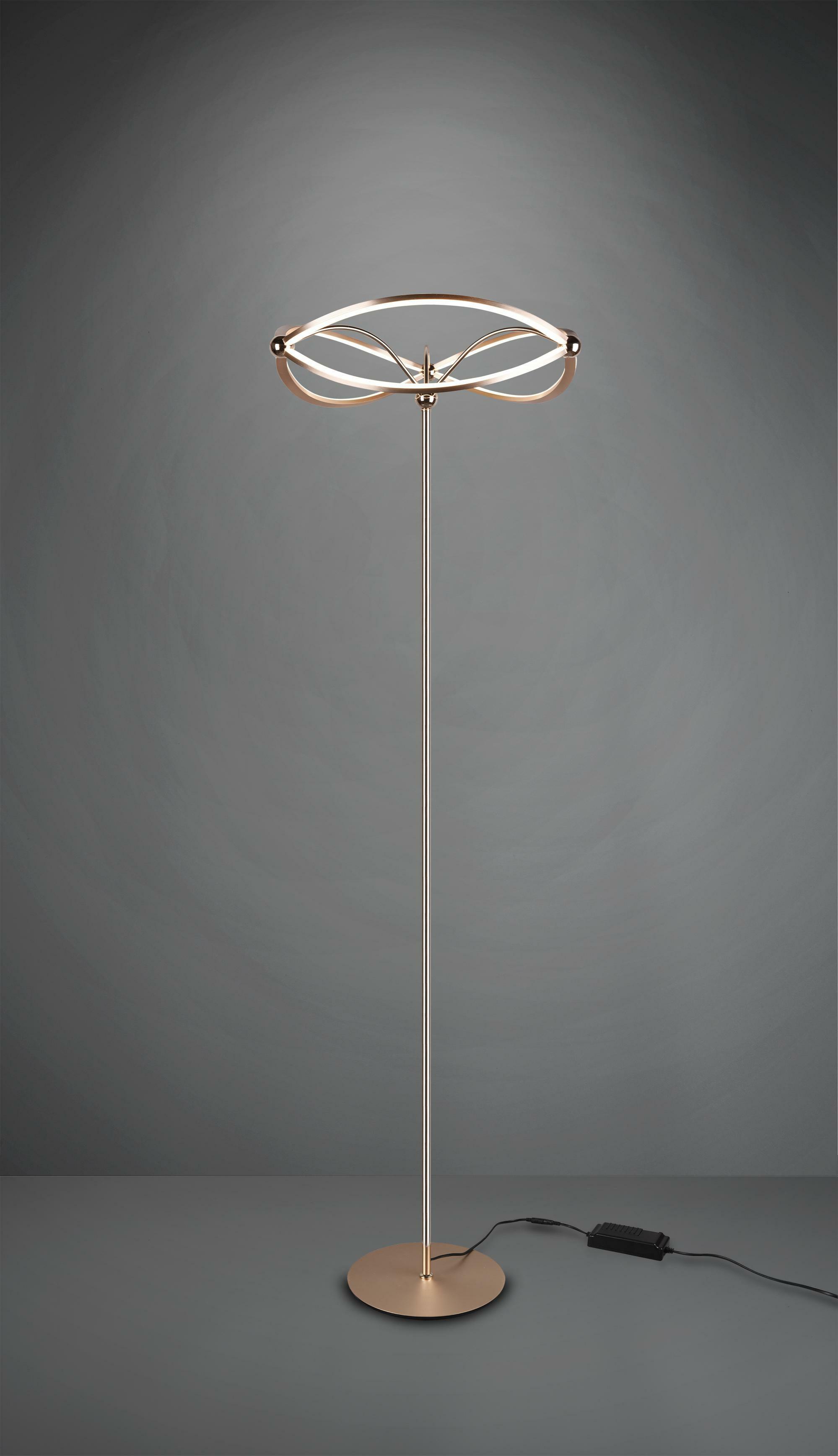 trio lighting charivari piantana led ottone satinato ellissi dimmerabile h. 175cm 421210108 - foto 1