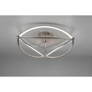 Charivari plafoniera led acciaio satinato ellissi dimmerabile con interruttore d. 62cm 621290107