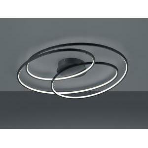 Gale plafoniera led grande nera cerchi concentrici con regolazione intensita' con interruttore d.80cm 673918032