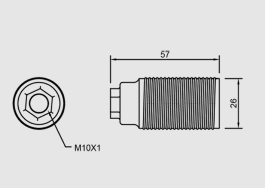 Portalampada FAI attacco E14 57x16 mm ottone - 1041/F 02