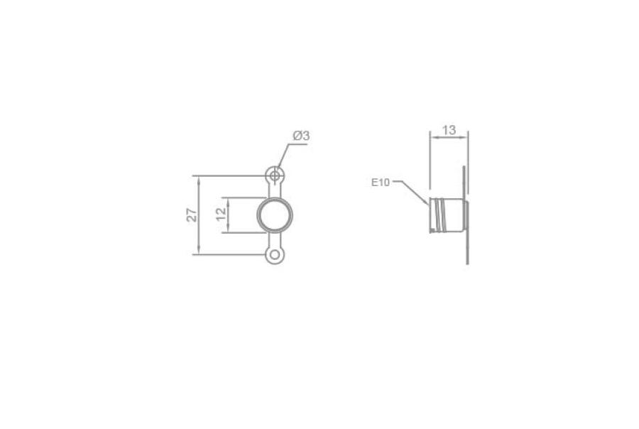 Portavirola FAI attacco E10 27x13 mm - 0154/B10 02